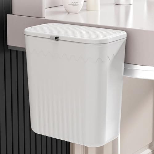 Imtrub Poubelle Suspendue avec Couvercle, Poubelle À Compost De Cuisine, Poubelles sous Évier, Comptoir, Placard en Plastique, pour Cuisine, Chambre À Coucher, Salle De Bain, Bureau, Camping-Car