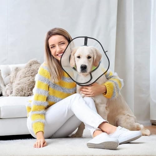 YUEMING Collerette pour Chien, Anti-Morsure Protection Cône Collerettes pour Chien Chat de Chiot, Protecteur de Cône de Cou Réglable pour Chiens Récupération après Chirurgie et Blessures(XL)