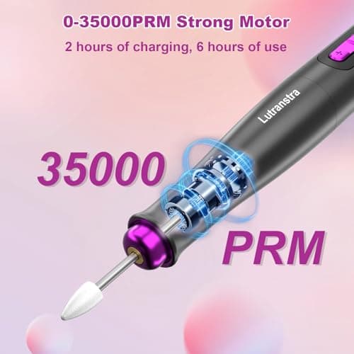 ponceuse ongles professionnelle 35 000 tr/min, lime electrique ongle rechange polissage ongles électrique, outil de polissage de machine de manucure pédicure, nail drill