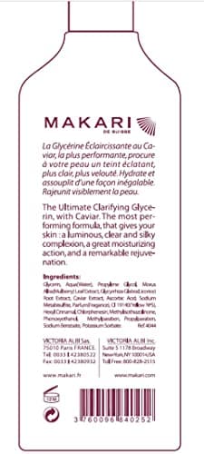Makari Classic Glycérine Éclaircissante au Caviar 5.1fl.oz – Gel-Crème hydratante et éclaircissante pour le corps – Soins quotidien hydratants anti-âge, cicatrices acnéiques, décolorations et rides