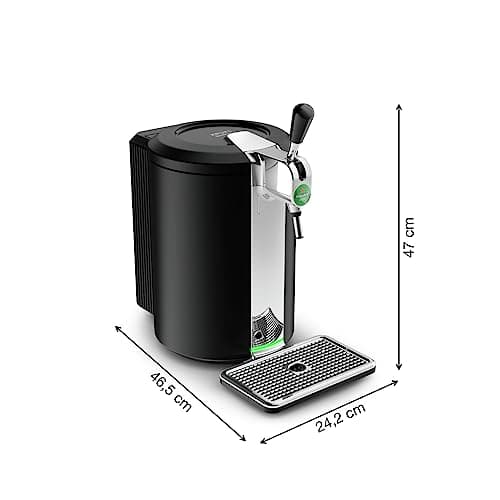 Krups Beertender Machine bière pression, Fûts de 5 L, Marques du groupe Heineken, Témoin lumineux, Température et mousse parfaites, Bière fraîche, Installation facile, Compact noire VB450E10
