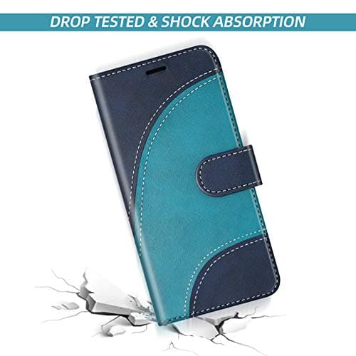 BoxTii Coque pour iPhone SE 2020 / iPhone 8 / iPhone 7, Portefeuille Etui en Cuir PU, Magnétique Protection Housse Coque pour iPhone SE 2020 / iPhone 8 / iPhone 7, Bleu