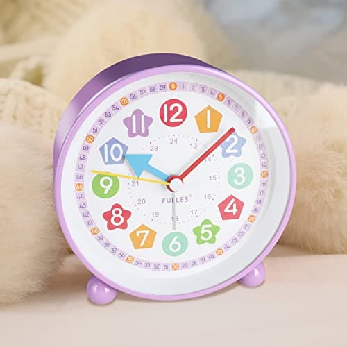 KIPIDA Réveil numérique pour enfant,Sans tic-tac,Réveil éducatif,Horloge pour enfant,Snooze,Réveil analogique,Réveil pour garçon et fille,Cadeau d'anniversaire pour enfants,étudiants,Réveil LED