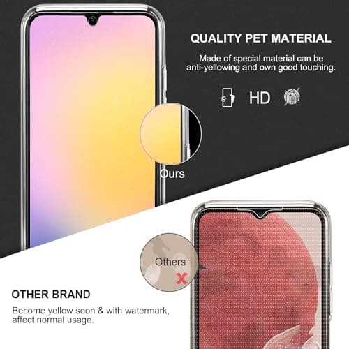 AURSTORE Coque pour Samsung Galaxy A25,Protection intégrale Avant + Arrière en Rigide, Housse Etui Pochette Tactile Protection 360 degré
