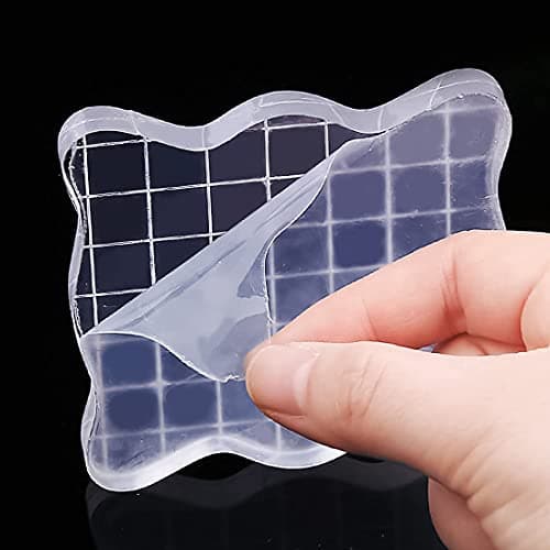 YXHZVON 7 Pièces Bloc Acrylique pour Tampon, Les Blocs de Timbre Décoratifs en Acrylique Transparent avec des Lignes de Grille pour Le Scrapbooking Bricolage D'artisanat