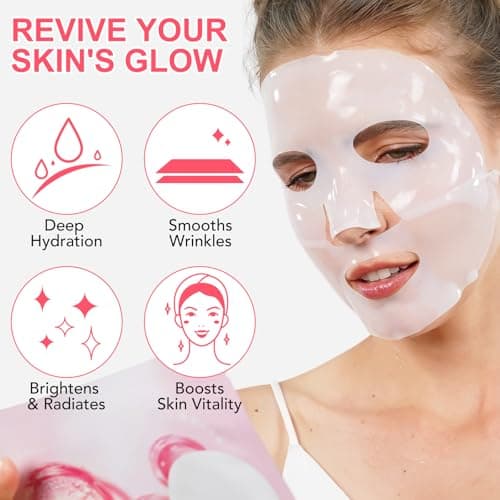 Masque Au Collagène, Masque Collagène, Masque Hydratation Profonde, Hydratation Hyaluronique Profonde, Booster De Collagène Avancé, Réduire Les Rides Et Ridules (Rose 4pcs)