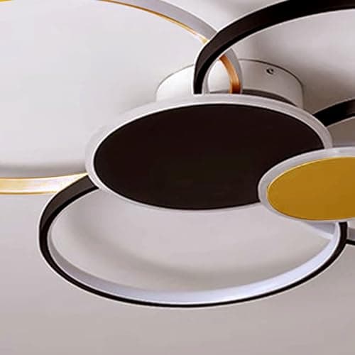 WSXEDC Noir or Gradable LED 6 Ring Salon Plafonnier LED moderne L80cm 71W créatif Éclairage de plafond intérieur Fleur pour les soins des yeux Pour chambre à coucher Bureau Salle à manger
