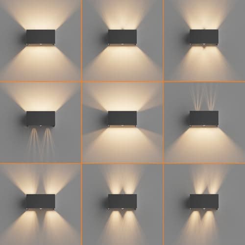 Klighten 1PCS 18W Applique Murale Extérieur avec Détecteur de Mouvement IP54 Éclairage Mural Intérieur avec Angle de Faisceau Réglable, avec Ampoule LED G9 Remplaçable Lampe,3000K (Noir)