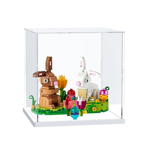 Nynelly Vitrine Acrylique Transparente pour Collection Figurine, Assembler Boîte Présentoir Rangement De Vitrine Antipoussière pour Action Pop Figures Jouets De Collection, 15x15x15cm,Blanc