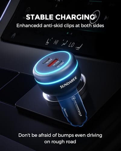 SUNDAREE 230W Allume Cigare USB C,3 Ports PD 140W 12V 24V Type C Charge Rapide Prise Téléphone Chargeur Voiture Adaptateur pour Samsung S24 A55/Redmi Note 14/iPhone 16/Galaxy Tab/iPad/Macbook/Laptop