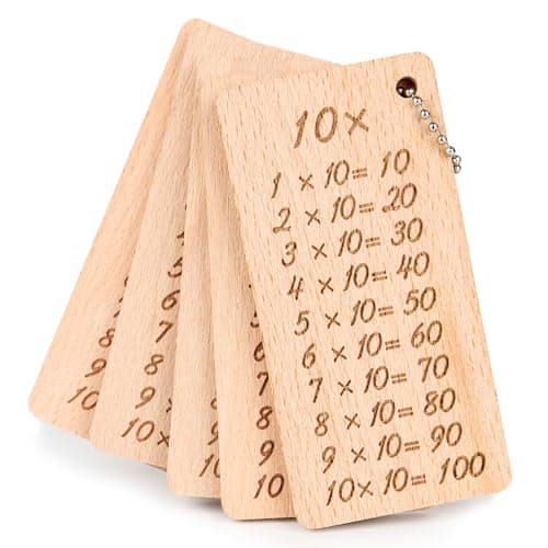 YAOZUP 1x1 Carte de Multiplication en Bois, Planche 1x1 Enfants Table de Multiplication, Planche en Bois de Hêtre, Planche 1x1 Table de Multiplication pour Cadeau de Rentrée Scolaire Fille & Garçon