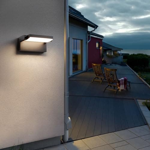 Appliques murales extérieures noires, appliques murales extérieures modernes à LED, résistantes aux intempéries IP54 20W 1100 lumens Lampe murale de sécurité pour porche porte d'entrée, naturel 4000K