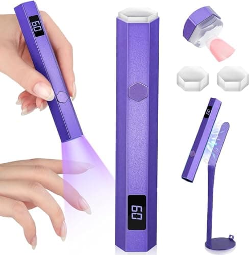 Saviland Lampe UV Ongles Gel, 2 en 1 Portable Mini U V LED Lampe avec Tampon À Ongles, Lampe U V professionel, Séchage Rapide pour Toutes les Gel U V, Ongles Gel Pose Americaine, Vernis Semi Permanent