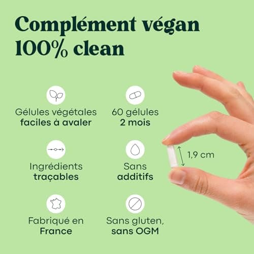 Zinc Bisglycinate + Vitamine B6, Renforce l'Immunité & Combat l’Acné, Assimilation Optimale, Cure de 2 mois, 60 Gélules Végétales, Complément Alimentaire Fabriqué en France,Essentials by Novoma