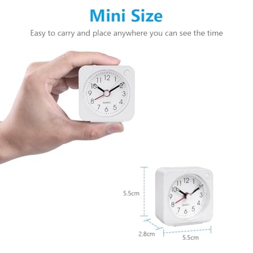 Vicloon Mini Réveils,Réveil Matin à Piles Réveil Enfant with Snooze and Light Reveil Matin à Piles Silencieux sans Tic-tac Réveil Doux pour Maison,Chambre à Coucher,Bureau