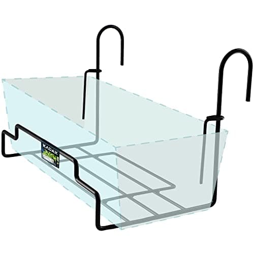 KADAX Support de pot de fleurs universel, pratique et élégant pour balustrade, balcon, terrasse, jardinière, intérieur et extérieur, support de plantes, acier, noir