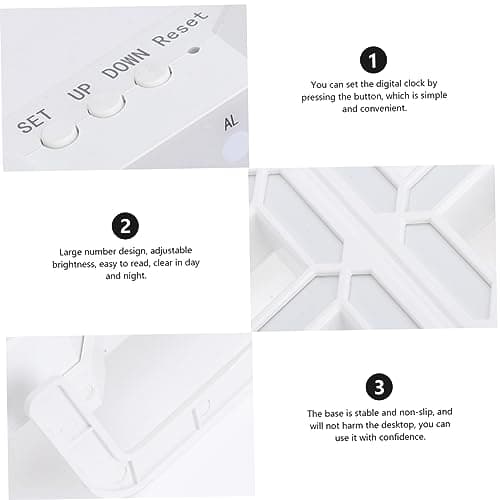 STOBAZA réveil mené Horloge Murale veilleuse réveil veilleuse LED réveil LED horloges murales numériques Digital Clock Alimenté par USB réveil numérique Horloge Murale numérique Blanche
