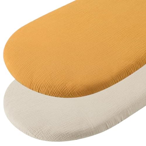 2pcs Drap Housse pour Couffin, Nacelle, Berceau et Cododo - 70x35cm Matelas Bébé