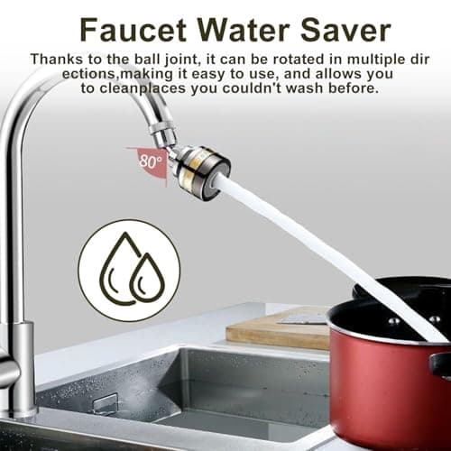 HJIAMA Economiseur D'eau pour Robinet, Brise Jet Robinet, Trois Modes Extension Robinet, Buse Robinet, Économie D'eau, Résistant Éclaboussures, pour Cuisine Salle Bain