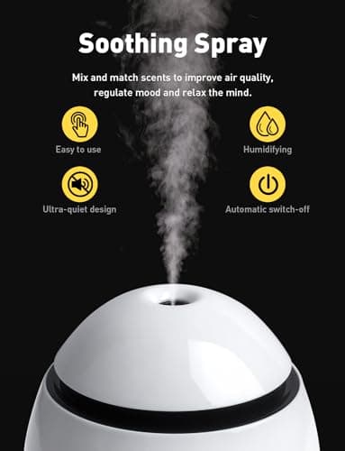 Pitasha Mini Diffuseur d'Huiles Essentielles Humidificateur Ultrasonique avec arrêt Automatique Diffuseur d'Arômes de Voyage Cadeau pour Chambre Cadeau