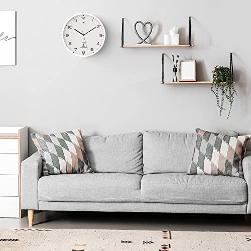 Monzana® Horloge Murale Radio pilotée à Quartz silencieuse Blanche Ø 31cm avec trotteuse Changement d'heure Automatique