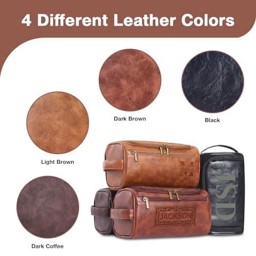Cadeau en Cuir personnalisé Cadeau en Cuir pour Homme pour Homme d'honneur Cadeau de fête des pères pour Mari Trousse de Toilette Organisateur de Voyage Cadeau en Cuir personnalisé Gravure