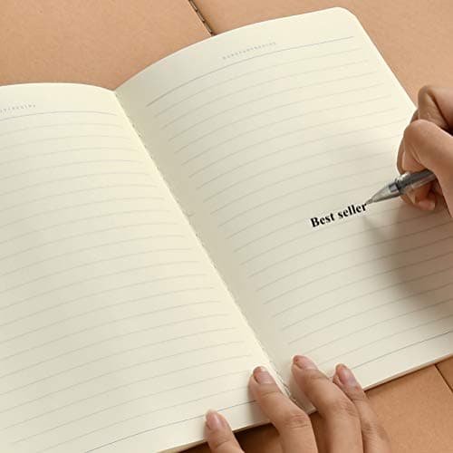 FOCCTS 10pcs Carnet Ligné/Cahier Medium A5 Journal Kraft Couverture Notebook Carnet de Notes Kraft Marron Croquis Papier Cahier de Poche A5 pour Bureau Agenda L'école L'écriture Dessin Journal Voyage