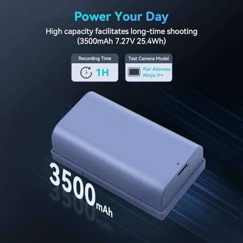 SMALLRIG NP-F550 Batterie de Remplacement 3500mAh pour Sony NP-F550 F570 F750 F770 F950 F960 F970, Batterie Rechargeable USB-C à Charge Rapide pour Moniteurs, Lampes Vidéo LED, Caméscopes - 4331