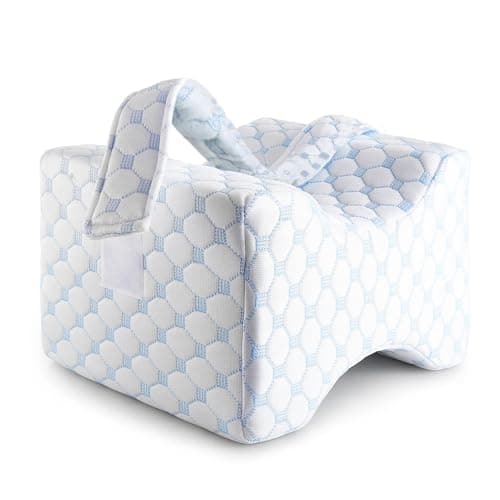 Ecosafeter Oreiller de Jambe Ergonomique avec Mousse à Mémoire de Forme pour Dormir pour Dormeurs Latéraux, Soulagement de la Sciatique, Douleur aux Jambes