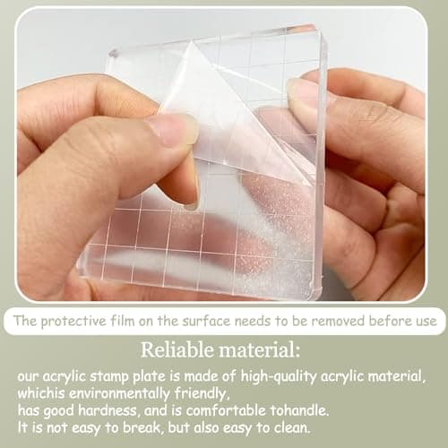 12 PièCes Blocs De Tampon En Acrylique, Bloc Acrylique Pour Tampon, Blocs De Tampons En Acrylique Avec Lignes Grille, Outil De Tampon DéCoratif Pour Album, Scrapbooking, Loisirs CréAtifs, Cartes