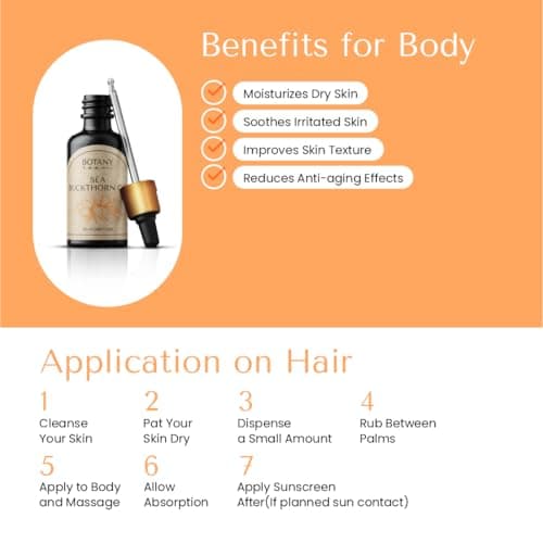 Huile d'argousier 50 ml – Hippophae Rhamnoides – Pressée à froid – Huile d'argousier – Huile de Buckthorn de mer – Pure & naturelle – Huile de support – Huile de soin – Huile de soin – Huile pour le