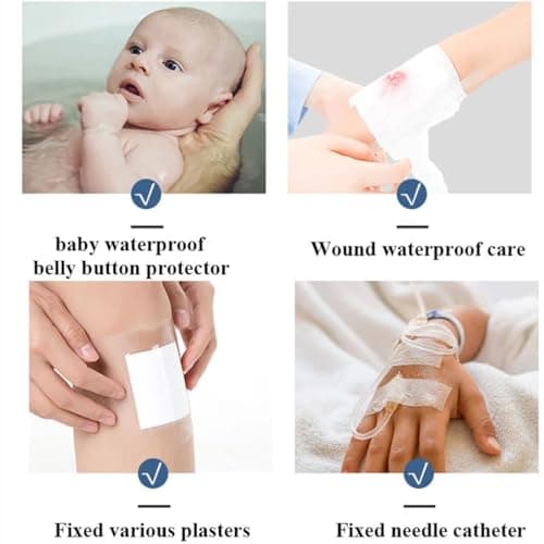 PRAOFRT 50 Pièces Pnsements waterproof Bandage Transparent Imperméable, Pansements Médicaux Transparent Imperméables Film Adhésif(10 * 10CM)