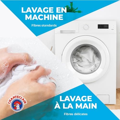 Chanteclair - Lessive Liquide Concentrées Bicarbonate, Spécialement Conçue pour le Linge Blanc, Ultra Détachantes et Efficaces aussi à Froid, 40 lavages - 8x 1800 ml