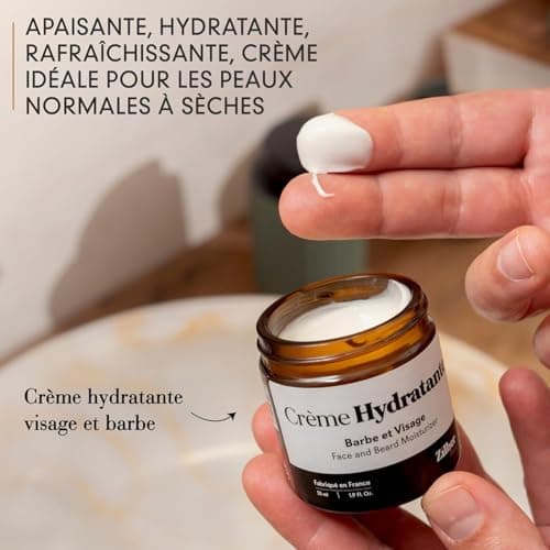 ZilberHaar - Kit de Soins pour Barbe Homme - 1 Brosse à Barbe Regular + 1 Baume à Barbe + 1 Crème Hydratante - Poils de Sanglier Rigides - Pochette en Velours