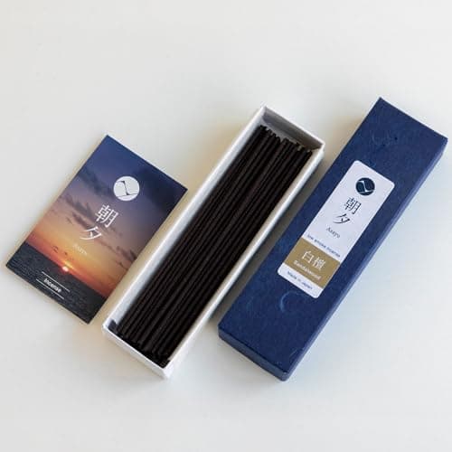Asayu Japan Baton Encens Japonais sans Fumée au Parfum Bois de Santal, Idéal pour Le Yoga, la Détente et la Relaxation, Boite Senteur Individuel Fabriquée au Japon