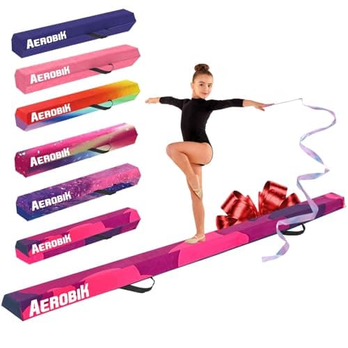 Original Cup Aerobik® Poutre de Gymnastique Pliable Violette pour Enfants et Adultes | Transportable avec Sac de Transport | Rigide, Légère, Antidérapante | 3 Couches Revêtement Soft Touch
