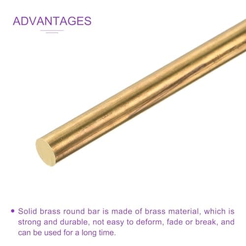 DMiotech 2 Pcs 3mm x 350mm Tiges en Laiton, Tige Ronde en Laiton Massif pour Bricolage, Tiges de Soudage, Barre de Tour, Stock pour Poinçons à Dérive, Modèle d'Arbre, Avion, Voiture
