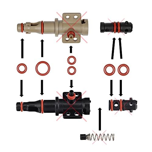 Snapworld-Kaffee Joint kit d'entretien joints toriques compatible avec Saeco Philips Spidem Gaggia pour valve de support valve d'écoulement tubulure d'écoulement HD RI SM SUP EP HD Set-14 de, Rouge