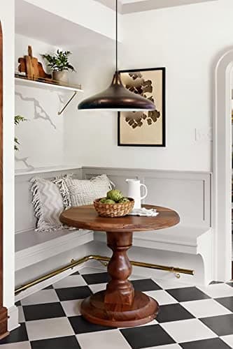 bamyum Teuton Champion Suspension Luminaire Vintage, Lustre Salon de 35 cm, Lustre Cuisine en Métal, Lampe E27 Vintage pour Chambre, Suspension Luminaire pour Salle à Manger, Couloir, Ton Cuivré