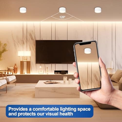 YindaLux Lot de 4 LED Spot en Saillie Blanc 220-240V Ø95x55mm Plafonnier Incluse ampoule GX53 6W Blanc chaud 3000K 660LM Plafonnier Spot LED Luminaire Apparent avec spot à grande surface lumineuse