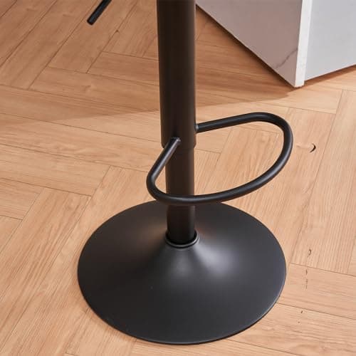 YOUNIKE Tabouret Bar Lot de 2 Tabouret de Bar en Bois Chaise de Bar Tabouret Haut Cadre en Métal Réglable en Hauteur Pivotant à 360° avec Repose-Pieds Industriel Noir