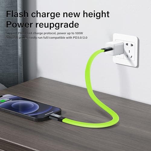 SinLoon Câble de charge rapide USB 3.2 Gen 2, câble USB C vers USB C, support de charge rapide 5A/100W, transfert de données à 20 Gbps, sortie vidéo 8K à 60 Hz-Vert