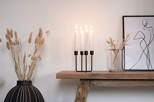 LaLe Living Vase en fer et verre avec ornement doré, Ø 10 x 15,5 cm