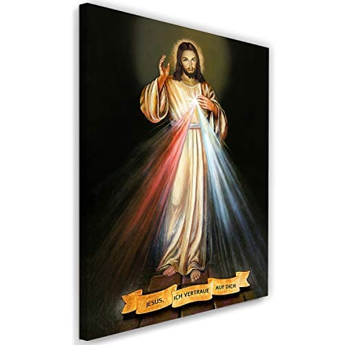 Feeby Toile Peinture Jésus 40x60 cm 1 Pièce Moderne Artistique Impression Photographique Qualité Image Décoration Murale Salon Chambre Cuisine Bureau Couloir Mercy Multi