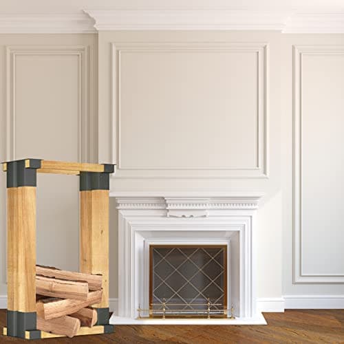 NAIZY Porte-bûches à Bois de Chauffage Range Bûches Extérieur Support D'empilage Robuste en Bois Galvanisé à Chaud pour l'intérieur et l'extérieur (Lot de 4)