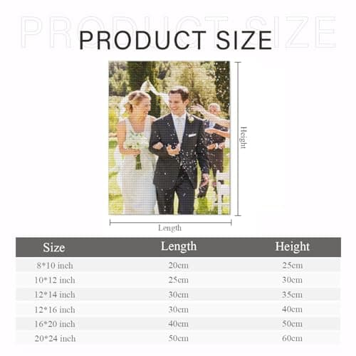 Kit de peinture diamant 5D personnalisable pour adultes, créez votre propre peinture diamant, toile diamant personnalisée, photo personnalisée, foret rond/carré (vertical)