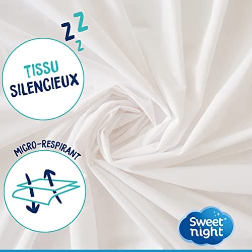 SWEET NIGHT Sweetnight - Protège Matelas Grand Bonnet | pour Bonnet jusqu'à 30cm/35cm/40cm | 180x200x30 cm | Alèse Imperméable | Lavable à 90°C