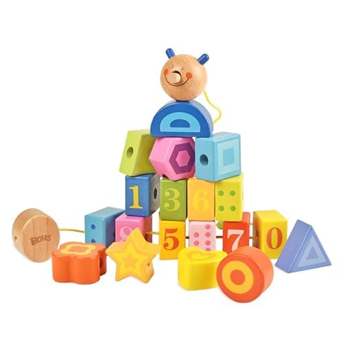 BOHS Perles de laçage Chenille - Tout-Petit apprend Le comptage, Les nombres et Les Formes - Jouets de motricité Fine pour bébés Enfants
