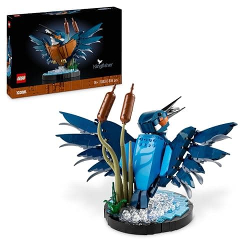 LEGO Icons Le Martin-pêcheur, Modélisme Maquette Adultes pour Les Amoureux de la Nature - Loisir Créatif pour Hommes et Femmes - Idée Cadeau pour Décoration de la Maison ou du Bureau 10331