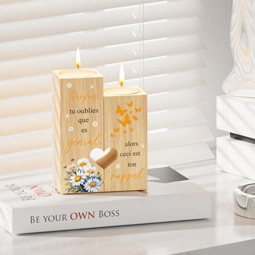 Funnli Cadeau Femme, Cœur Candélabre Cadeau Anniversaire Femme, Cadeau pour Femme Original, Idée Cadeau Femme Noel, Inspirant Cadeau pour Meilleure Amie, Maman, Fille, Soeur